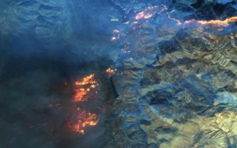 卫星图片显示了加利福尼亚致命的营地火灾的规模