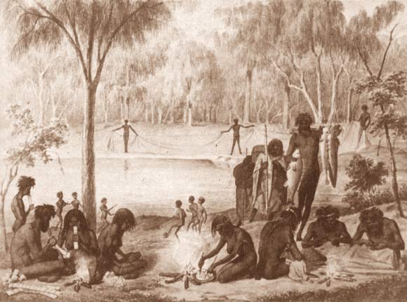 描绘了Merbein附近的Jarijari（Nyeri Nyeri）人，他们参与了娱乐活动，包括William Blandowski和GustavMützel，1857年的一种土着足球。