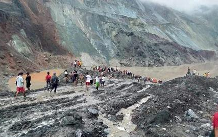 缅甸一矿区塌方约200人被埋  已找到113名遇难者遗体