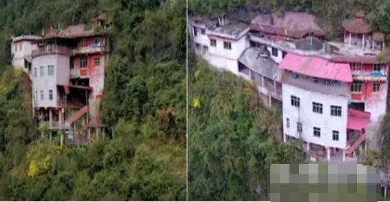 无人机航拍贵州深山发现悬崖上有栋楼 凑近拍下罕见画面【图】