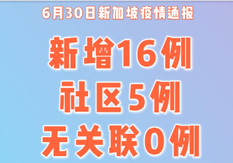 7月1日新加坡疫情最新数据公布  新加坡新增确诊16例其中本土5例