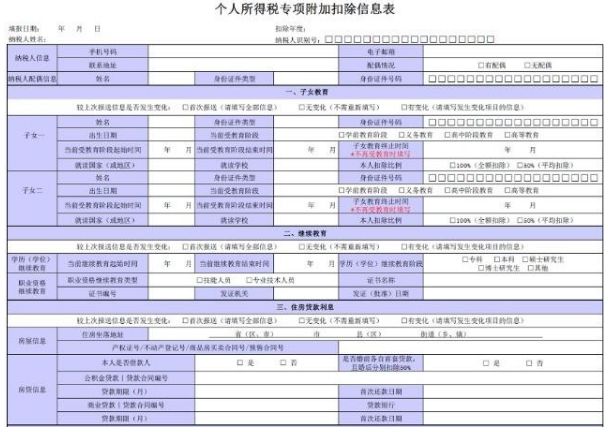 个人所得税专项扣除表怎么填写